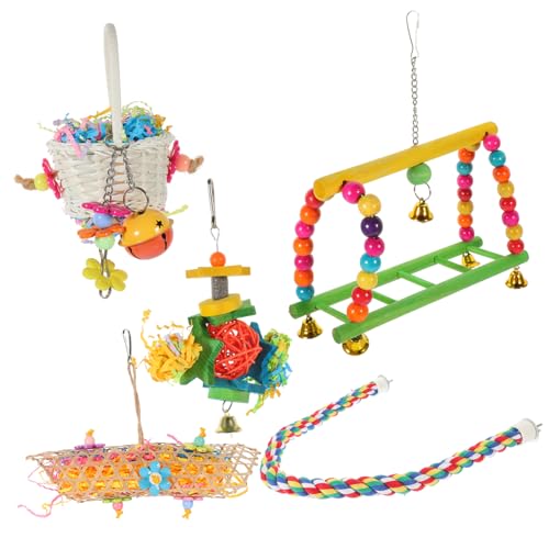 SEWOART 5 Stücke Vogel Kauspielzeug Hängende Spielzeug Naturmaterial Papagei Käfig Spielzeug Dekoration Haustier Vogel SEWOART 5 Stücke Vogel Kauspielzeug Hängende Spielzeug Naturmaterial Papagei Käfig Spielzeug Dekoration Haustier Vogel von SEWOART