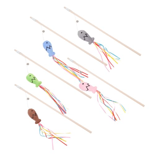 SEWOART 5st Katzen-Teaser Haustierzubehör Kätzchen Backenzahn Spielzeug Katzenangel Mit Anhänger Streichelstock Für Haustiere Kätzchen Spielzeug Fisch Zauberstab Minze Flirtstab Hölzern SEWOART 5st Katzen-Teaser Haustierzubehör Kätzchen Backenzahn Spielzeug Katzenangel Mit Anhänger Streichelstock Für Haustiere Kätzchen Spielzeug Fisch Zauberstab Minze Flirtstab Hölzern von SEWOART