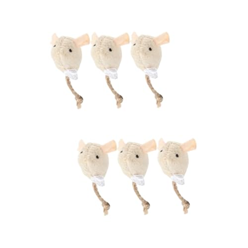 SEWOART 6 Pcs Mini Plüsch Mäuse Katzenspielzeug Interaktive Mäuse Katzenspielzeug Set Kätzchen Bunte Kratzen Prävention Mental von SEWOART