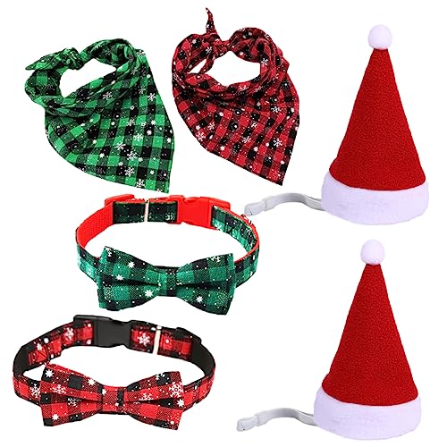 SEWOART 6 Stück Haustierkragenhut hochstihl Verstellbares Haustierhalsband Verstellbares Halsband für Haustiere Weihnachtskragen für Haustiere Haustierhut Dreieckstuch für Haustiere von SEWOART