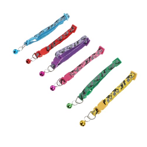 SEWOART 6 Stück Teiliges Verstellbares Katzenhalsband mit Sicherheitsverschluss und Glocke Camouflage Muster Bequemes Langlebiges Haustierhalsband für Kleine Hunde und Katzen Dekorativ SEWOART 6 Stück Teiliges Verstellbares Katzenhalsband mit Sicherheitsverschluss und Glocke Camouflage Muster Bequemes Langlebiges Haustierhalsband für Kleine Hunde und Katzen Dekorativ von SEWOART