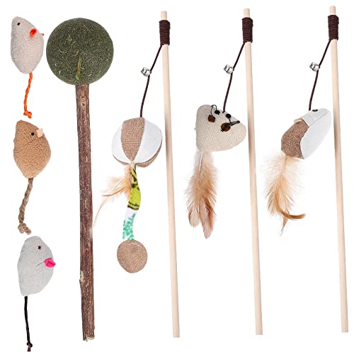 SEWOART 7 STK Spielzeug Zauberstab Spielen Katze Katze Necken Stange Haustier-Teaser-zauberstab Katzen-Teaser-Stick Kätzchen Polygonum Holz Hölzern Holzstange SEWOART 7 STK Spielzeug Zauberstab Spielen Katze Katze Necken Stange Haustier-Teaser-zauberstab Katzen-Teaser-Stick Kätzchen Polygonum Holz Hölzern Holzstange von SEWOART