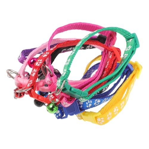 SEWOART 8 Stück Muster Haustierhalsbänder Mit Glocke Verstellbares Hundehalsband Strapazierfähiges Material Für Katzen SEWOART 8 Stück Muster Haustierhalsbänder Mit Glocke Verstellbares Hundehalsband Strapazierfähiges Material Für Katzen von SEWOART