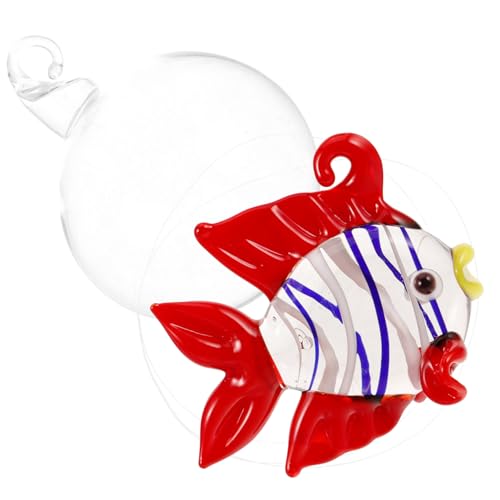 SEWOART Aquarium Dekoration aquariumdeko glasfiguren Glasverzierung Glasdeko Fischfutterspender für Aquarien Tank Kühler Aquarium-Layout-Requisiten schwimmende Meerestierfigur von SEWOART