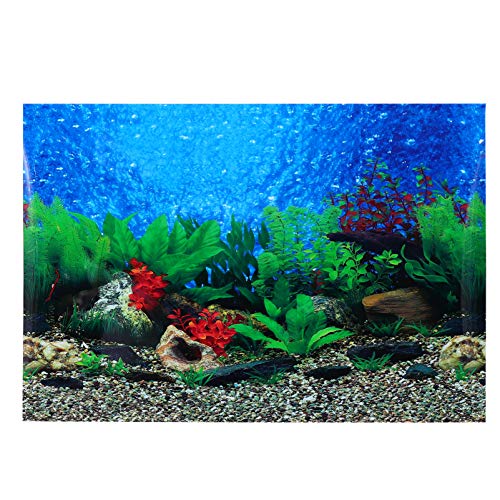 SEWOART Aquarium-hintergrundaufkleber Aquarium-hintergrundplakat Dekoration Poster Blaue Aufkleber Aquariumhintergrund 20 Gallonen Blaue Tapete Filmpapier -Bild 3D Dreidimensional von SEWOART