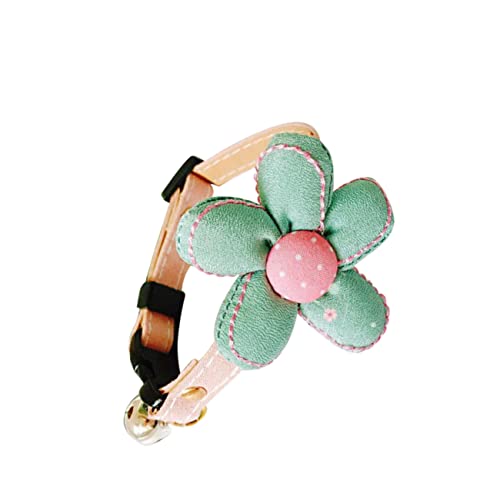 SEWOART Verstellbares Katzen Und Hundehalsband Mit Blumenmotiv Polyester Glöckchen- Für Kleine Mittlere Haustiere Blau-grün SEWOART Verstellbares Katzen Und Hundehalsband Mit Blumenmotiv Polyester Glöckchen- Für Kleine Mittlere Haustiere Blau-grün von SEWOART