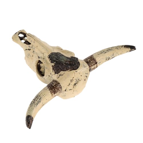 SEWOART Cow Skull Aquarium Dekoration Harz Fischversteck Betta Fisch Tank Deko Reptilien Versteck Landschaftsdekor für Aquarium Gartendeko Außen SEWOART Cow Skull Aquarium Dekoration Harz Fischversteck Betta Fisch Tank Deko Reptilien Versteck Landschaftsdekor für Aquarium Gartendeko Außen von SEWOART