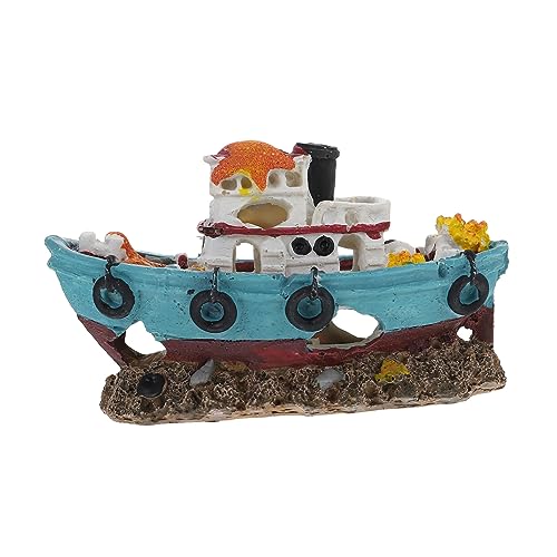 SEWOART Dekorative Harz Aquarium Schiffbruch Dekoration Exquisites Versunkenes Boot Ornament Für Fischtankdekor Aquarienschiff Dekoration Für Einzigartige von SEWOART