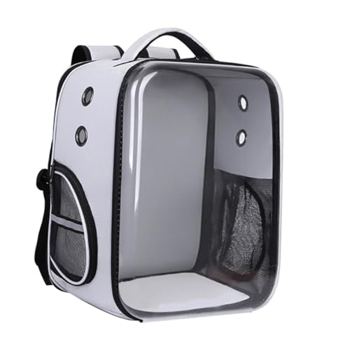 SEWOART Faltbare Transparente Haustier Tragetasche aus Strapazierfähigem PC und Atmungsaktivem Oxford Kompakter Hunderrucksack Leicht und Bequem für Katzen und Kleine Hunde Unterwegs von SEWOART