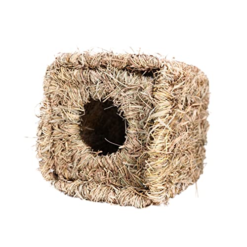 SEWOART Gewebtes Nest Kleintierhaus Meerschweinchen Handarbeitsnest Warmes Haustier Gras Stroh Schweinenest Hasenstall Kaninchenversteck Kaninchen Faltnest Kaninchennest Bambus von SEWOART
