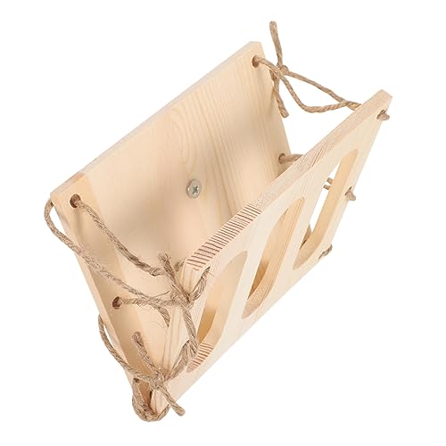 SEWOART Grasständer aus Holz Futterspender drinnen Käfig Hasen Heuraufe Hasen Heuhalter Heu Spender Meerschweinchen Heuhalter für Kleintiere Pet Feeder kleines Haustierregal hölzern von SEWOART