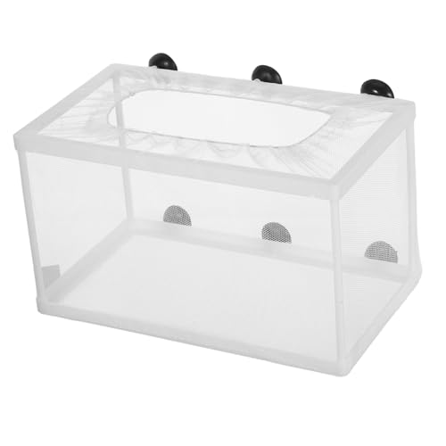 SEWOART Großes Fischnetz Aufzuchtbecken für Aquarium mit Saugnäpfen Polyesternetz Fischbrut Isolationsbox zur Erhöhung Überlebensrate von Zuchtfischen von SEWOART
