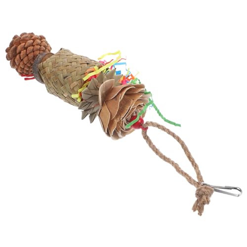 SEWOART Hängendes Papagei Kauspielzeug Aus Natürlichem Material Großes Vogelspielzeug Für Sittiche Und Andere Kleine Als Vogelkäfig Zubehör Und Beschäftigungsspielzeug von SEWOART