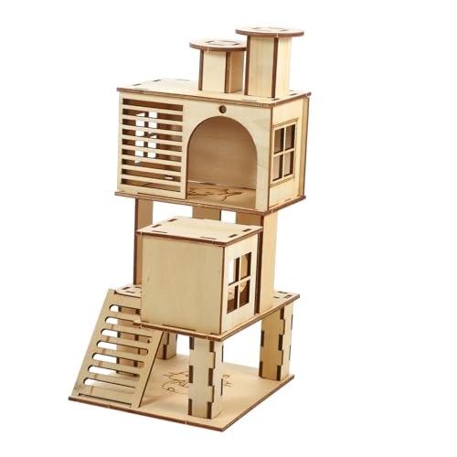 SEWOART Hamster Spielplatz Mit Rutsche Und Leiter Natürliche Holzstruktur Für Kleintiere Gemütlicher Rückzugsort Und Spielbereich Für Hamster Und Kleine Haustiere SEWOART Hamster Spielplatz Mit Rutsche Und Leiter Natürliche Holzstruktur Für Kleintiere Gemütlicher Rückzugsort Und Spielbereich Für Hamster Und Kleine Haustiere von SEWOART