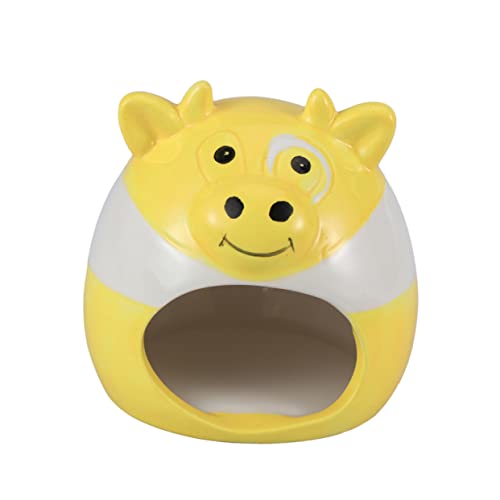 SEWOART Hamster Keramiknestkühlung Hamster-Keramik-Nest Tierisches Schlafhaus Niedliches Haustiernest Schlafplatz für Hamster klein Haustier bettwäsche Hamsternest Hamsterhaus Yellow von SEWOART