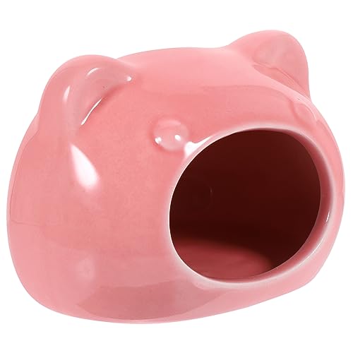 SEWOART Hamster-Sommerschlafhaus verstecken Hütte Hamster verbirgt Sich drinnen hamsterhaus Keramik nagerhaus Hamster-Keramik-Nest Hamsterversteck aus Keramik Hamsterkäfig aus Keramik Rosa von SEWOART