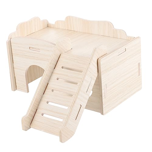 SEWOART Hamsterbett Aus Holz Hamster -versteck Aufstieg Leiter Spielhaus Für Hamsterspielspielzeug-Labyrinth Nest Drinnen Hamstertunnel Hamsterspielzeug Häuser Mini Massivholz von SEWOART
