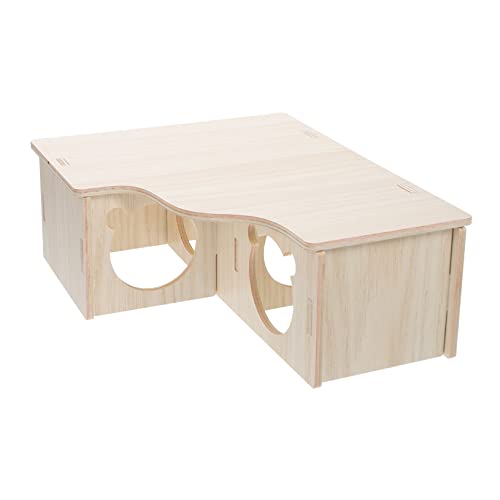 SEWOART Hamsterhaus Hamster hamsterspielzeug nagerhaus Hamsternistplatz Hamster Käfig Einrichtung Verstecke Nest Lebensraum Holzmaus Holzhaus für kleines Haustier hölzern von SEWOART