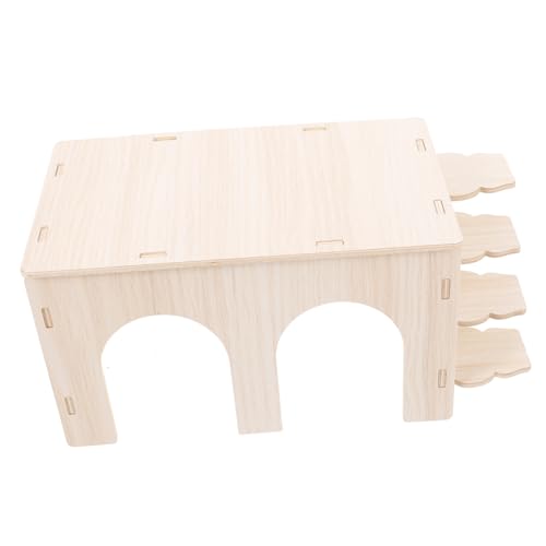 SEWOART Guinea Pig Hideout Haus Aus Holz Mit Rampen Für Kleintiere Gemütlicher Rückzugsort Für Hamster Meerschweinchen Und Kaninchen Für Drinnen Und Draußen von SEWOART