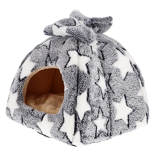 SEWOART Hamsternest Hamsterkäfig Nistkästen Haustierbett Huhn Rattan Schweine Igel Hase Gecko Deckel Versteck Tiere Träger Stall Hängematte Mäuse Kleintier Kaninchen Heu Grau Schwamm von SEWOART