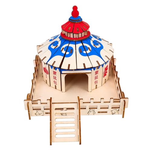SEWOART Hamstervilla Vogel Träger Heu Hamster -Spielstall Meerschweinchenkäfig Hamster hamsterspielzeug hamsterzubehör meerschweinchen versteck Hamster verstecken hölzern von SEWOART