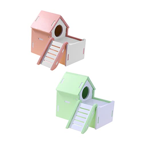 SEWOART Geräumige Leiter für Hamster Grünes Holzhaus Mini-bettwäsche-versteck-zubehör SEWOART Geräumige Leiter für Hamster Grünes Holzhaus Mini-bettwäsche-versteck-zubehör von SEWOART