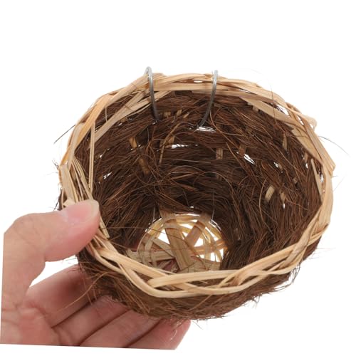 SEWOART Handgefertigtes Handgewebtes Vogelnest aus Stroh für Käfigvögel Warmes Vogelbett und Nistplatz Vielseitig Einsetzbar für Innen und Außenbereiche Dekoratives Vogelhaus für von SEWOART