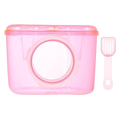 SEWOART Haustier Badezimmer Hamster sandtoilette Behälter für Hamsterstaubbäder Wannen Behälter für Sandbäder Badezimmer mit Hamsterdusche Acryl Container Hamstersand Sandbad rot von SEWOART