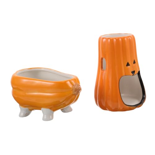SEWOART Haustier Trinkwasserhalter Wasserspender Für Kleintiere Futternapf Hamsterwasser Trinknapf Für Hamster Kaninchen Wassernapf Hamster Wassernapf Zubehör Orange von SEWOART