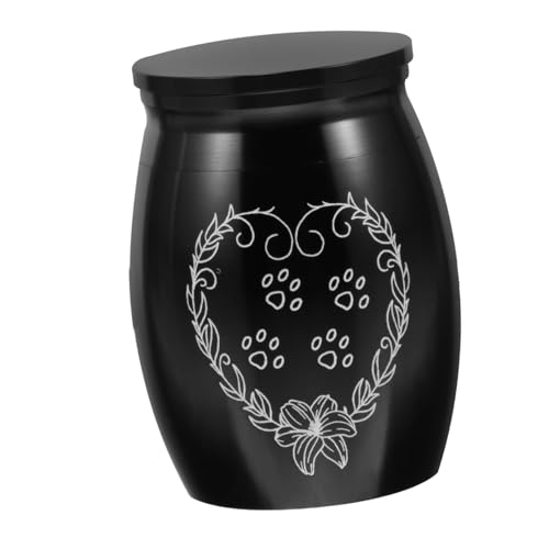 SEWOART Haustier Urne Katzenurne Hundedenkmal Haustierasche als Andenken Hundeasche Urne Haustiere Hundeurne für Asche kleine Urne für Asche dekorative Urnen Hundeurnen Legierung Black von SEWOART