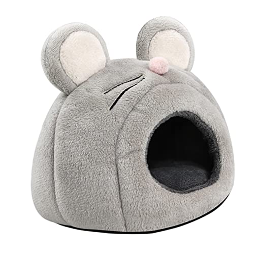 SEWOART Haustierbett Rattenbetten Hund Kaninchenstall Drinnen Baumwollnest Für Haustiere Haustier-schlafbett Igel Bett Meerschweinchen-Tunnel Hamster -versteck Frettchenkäfig Fussel Grey von SEWOART