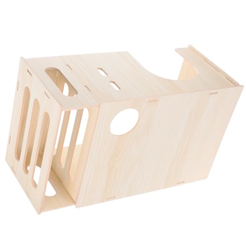 SEWOART Holz Hamsterhaus Unlackiert Kleines Tierheim für Nagetiere Versteck für Chinchillas Ratten und Meerschweinchen Ausruhen für Kleintiere von SEWOART