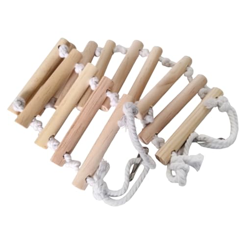 SEWOART Holz Kletterleiter für Reptilien und Kleintiere Spielbrücke für Hamster Papageien und Eidechsen Beissfestes Zubehör zur Käfigdekoration Installieren Fördert Bewegung und von SEWOART