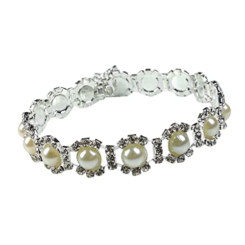 SEWOART Luxuriöse Haustier-Halskette mit Perlen modischer Hundeanhänger Kristallperlen Haustierschmuck Haustierhalsband für Welpen SEWOART Luxuriöse Haustier-Halskette mit Perlen modischer Hundeanhänger Kristallperlen Haustierschmuck Haustierhalsband für Welpen von SEWOART
