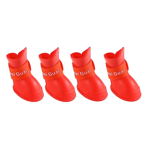 SEWOART Regenstiefel Für Hunde Und Welpen Schneestiefel Rot Flexibles PVC Leicht Zu Tragendes Klebeband SEWOART Regenstiefel Für Hunde Und Welpen Schneestiefel Rot Flexibles PVC Leicht Zu Tragendes Klebeband von SEWOART