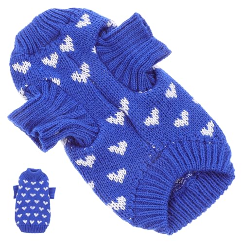 SEWOART Hundepullover Für Kleine Hunde Strickpullover Mit Herzmuster Atmungsaktiv Und Warm Für Winter Süßes Haustieraccessoire Für Gemütliche Tage von SEWOART