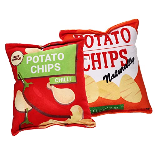 SEWOART 2 Stück Tragbares Kauspielzeug Für Hunde Geräuschspielzeug Robust Kartoffelchips Form Hunde Spielzeug Für Welpen Interaktives Kauspielzeug Kompakt Rot von SEWOART
