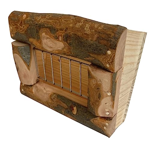SEWOART Kaninchen-Grasständer aus Holz Hasen Heuraufe Kaninchenheuraufe Meerschweinchen Gras Gestell Tiere meerschweinchen käfig Futterspender für Meerschweinchen Hasenspender hölzern von SEWOART