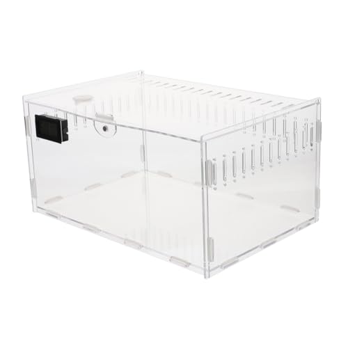 SEWOART Kasten Futterbox Für Reptilien Schildkrötentisch Einsiedlerkrebsbecken Reptiliengehäuse Leopardgecko-Panzer Schildkröte Lampe Luftbefeuchter Bausatz Ratte Käfig Transparent Acryl von SEWOART