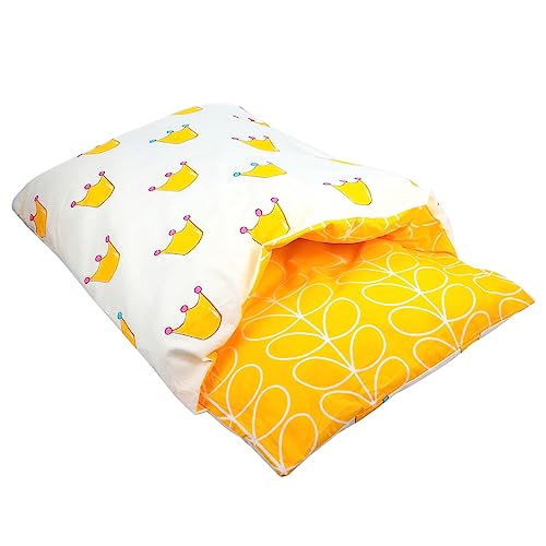 SEWOART Luxuriöser Schlafsack für Haustiere Kätzchen Haustierbett Matte Katzenkissen langanhaltender Komfort gelbes Kronenmuster SEWOART Luxuriöser Schlafsack für Haustiere Kätzchen Haustierbett Matte Katzenkissen langanhaltender Komfort gelbes Kronenmuster von SEWOART
