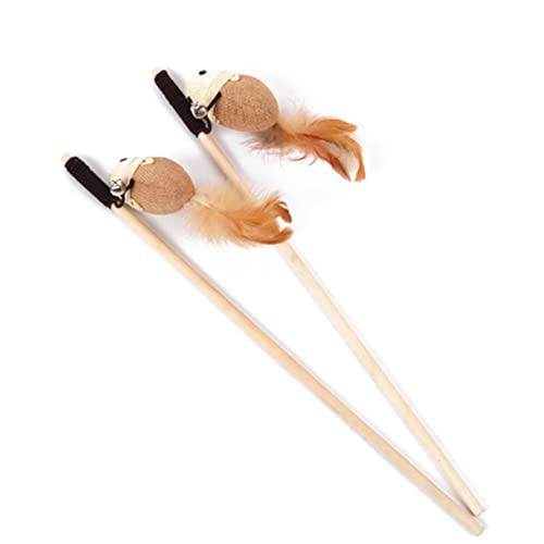 SEWOART Interaktives Katzenspielzeug Mit Katzenangel-Glocke Und Katzenangel-Stick Bewegliches Katzenspielzeug Mit Geräusch Spielangel Für Katzen von SEWOART