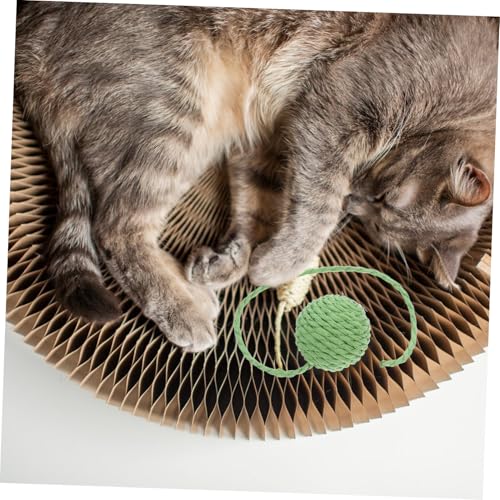SEWOART Katzenspielzeug Ersatzkratzpfosten mit Sisal Kauspielzeug und Papierseilball für Drinnen Robustes Katzenkratzmöbel mit Austauschbarem Ball Langlebig Platzsparend Interaktives von SEWOART