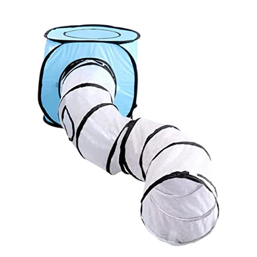 SEWOART Katzenspielzeug Guck-guck Drinnen Katzenzelt Und Tunnel Für Den Innenbereich Kätzchen -Tunnel Faltbar Katzenspieltunnel Katzentunnel Für Draußen Offen Haustier Blue von SEWOART