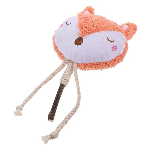 SEWOART Cat Teaser Rod Mit Cartoon-plüschkopf Interaktives Spielzeug Für Katzen Mit Silberwein-Stick Fördert Das Beißen Und Spielen Zur Beschäftigung Und Zahnreinigung von SEWOART