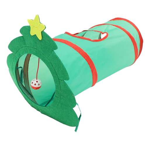 SEWOART Katzentunnel Weihnachtstunnel für Katzen Katzentunnel und Spielzeug Haustier-Röhrenspielzeug Interaktives Katzenspielzeug von SEWOART