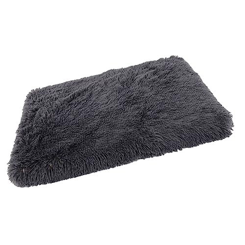 SEWOART Kissen für Haustiere Plüsch Hundeunterlagen Hundematratze beruhigendes Hundebett Zwinger katzenbett Animal Polster Bequeme geschmeidige Matte Schlafbett für Katzen Tuch Dark Grey von SEWOART