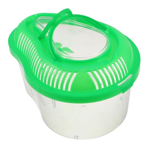 SEWOART Kleines Reptilien Terrarium mit Sonnendeck Grün Tragbarer Plastik Behälter mit Luftlöchern und Sicherem Deckel für Geckos Schlangen Schildkröten und Kleine Haustiere von SEWOART