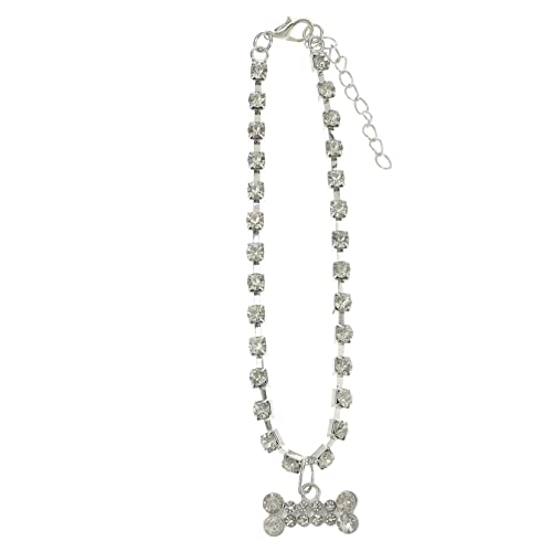 SEWOART Halskette Für Haustiere Hundehalsband Verstellbar Katzenhalsband Metall Strass Knochenanhänger Haustierhalsschmuck Foto-Requisite SEWOART Halskette Für Haustiere Hundehalsband Verstellbar Katzenhalsband Metall Strass Knochenanhänger Haustierhalsschmuck Foto-Requisite von SEWOART