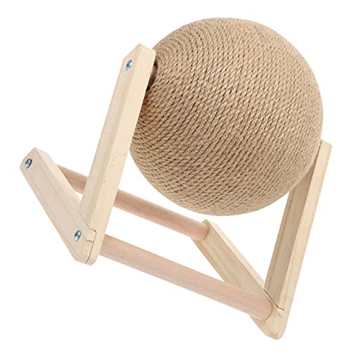 SEWOART Katzenkratzbrett Aus Stabilem Holz Mit Natürlicher Sisal-oberfläche Langlebiges Kratzspielzeug Für Kätzchen Und Erwachsene Katzen von SEWOART