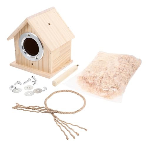 SEWOART Nistkasten Aus Paulownia Holz Für Vögel Hausform Design Mit Kordel Zum Aufhängen Für Drinnen Und Draußen Handgefertigt von SEWOART